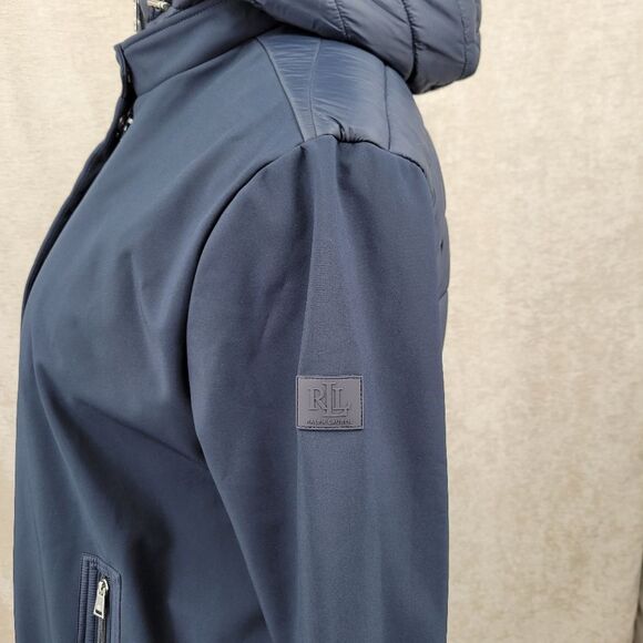 Lauren Ralph Lauren Navy Hooded Puffer Jacket Women's Plus Size 2X - Picture 6 of 15